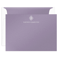 Ornate Initial Flat Shimmer Note Cards