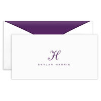 Classic Script Initial Folded Monarch Cards