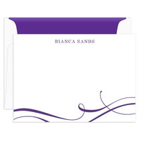 Elegant Flourish Flat Note Cards- Raised Ink