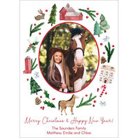 Horse Wreath Flat Photo Cards