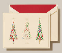 Engraved Viennese Trees Boxed Folded Christmas Cards