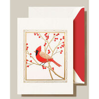 Engraved Cardinal Folded Boxed Holiday Cards