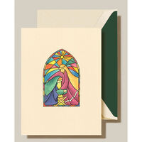 Foil Embossed Stained Glass Boxed Folded Holiday Cards