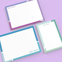 Modern Hue Border Flat Note Card Collection