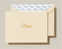 Vintage Airplane Boxed Flat Note Cards - Hand Engraved