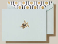 Sea Turtle Boxed Folded Note Cards - Hand Engraved