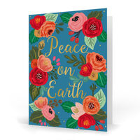 Faux Gold Peace on Earth Folded Holiday Cards