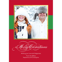 Red and Green Merry Christmas Photo Cards