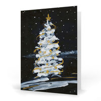 Snowy Tree in the Night Folded Holiday Cards