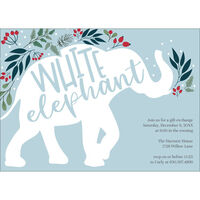 White Elephant Silhouette Invitations