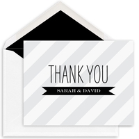 Striped Thank You Folded Note Cards