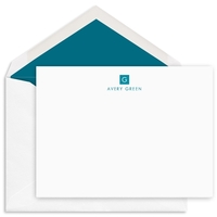 Square Initial Flat Note Cards - Letterpress