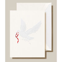 Peace on Earth Dove Folded Holiday Cards - Raised Ink