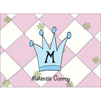 Baby Girl Monogram Crown Foldover Note Cards