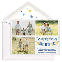 Fun Hanukkah Streamers Flat Photo Cards