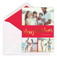 Merry Christmas Starburst Foil Holiday Photo Cards