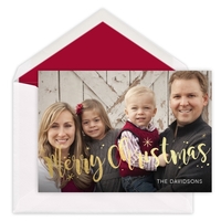 Merry Christmas Starburst Foil Holiday Photo Cards
