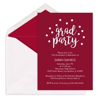 Grad Party Confetti Dot Invitations