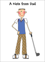 Golfer Vertical Customized Foldover Note Cards
