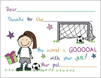 Soccer Fill-In the Blanks Thank You Note Cards