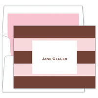 Pink & Brown Rugby Note Cards