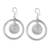 Sterling Silver Round Centerpiece Earrings