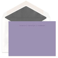 Sectional Flat Note Cards on Lavender Stock