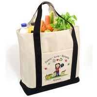Peace and Love Grocery Tote Bag