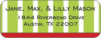 Lime Stripe Return Address Labels