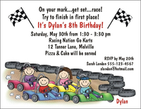 Go-kart Birthday Invite