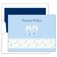 Baby Boy Baby Shoes Note Cards
