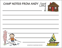Lined Camp Note Card Set with Boat Design