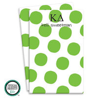 Kelly Green Polka Dot Notepads with Optional Greek Lettering