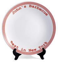Personalized Red Gingham Platter