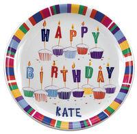 Birthday Pottery 8-inch Cupcake Plate