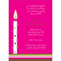 First Candle Pink Invitation