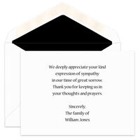 Traditional Jones Flat Sympathy Cards - Raised Ink