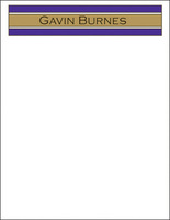 Purple and Gold Stripe Flat Note Cards