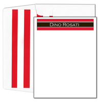 Red and Black Stripe Note Cards