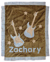 Personalized Rock and Roll Crib Blanket