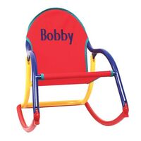 Red Canvas Children's Rocking Chair with Primary Frame