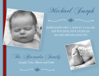 Oh So Little with Red Detail Photo Birth Announcements