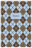 Blue Argyle Spiral Notebook