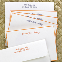 Tangerine Hand-Bordered Note Cards