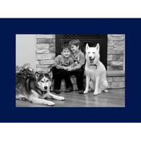 Blue and Silver Border Photo Card