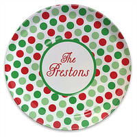 Christmas Red & Green Dots Melamine Plates