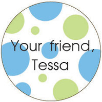Blue and Green Round Gift Stickers