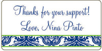 Blue Damask Gift Stickers