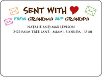 Sent with Love from Grandma and Grandpa Shipping Labels