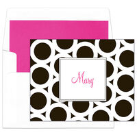 Black Circle Foldover Note Cards